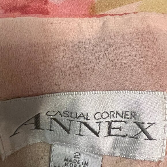 Vintage Casual Corner Annex Women’s Floral Maxi Dress Size 2 Peach Cottagecore - Picture 4 of 10